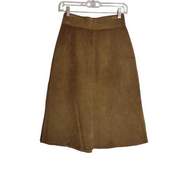 70s Bohemian Suede Midi Skirt Authentic Vintage - Picture 2 of 9